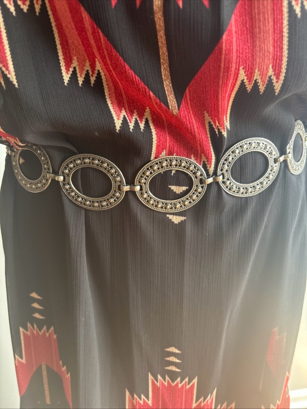 Vintage Southwestern Concho Belt Silver Color Metal Adjustable